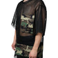 Dolce & Gabbana Black Mesh Camouflage Short Sleeves T-shirt