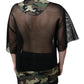 Dolce & Gabbana Black Mesh Camouflage Short Sleeves T-shirt