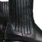 Dolce & Gabbana Black Horse Leather Mid Calf Boots Shoes