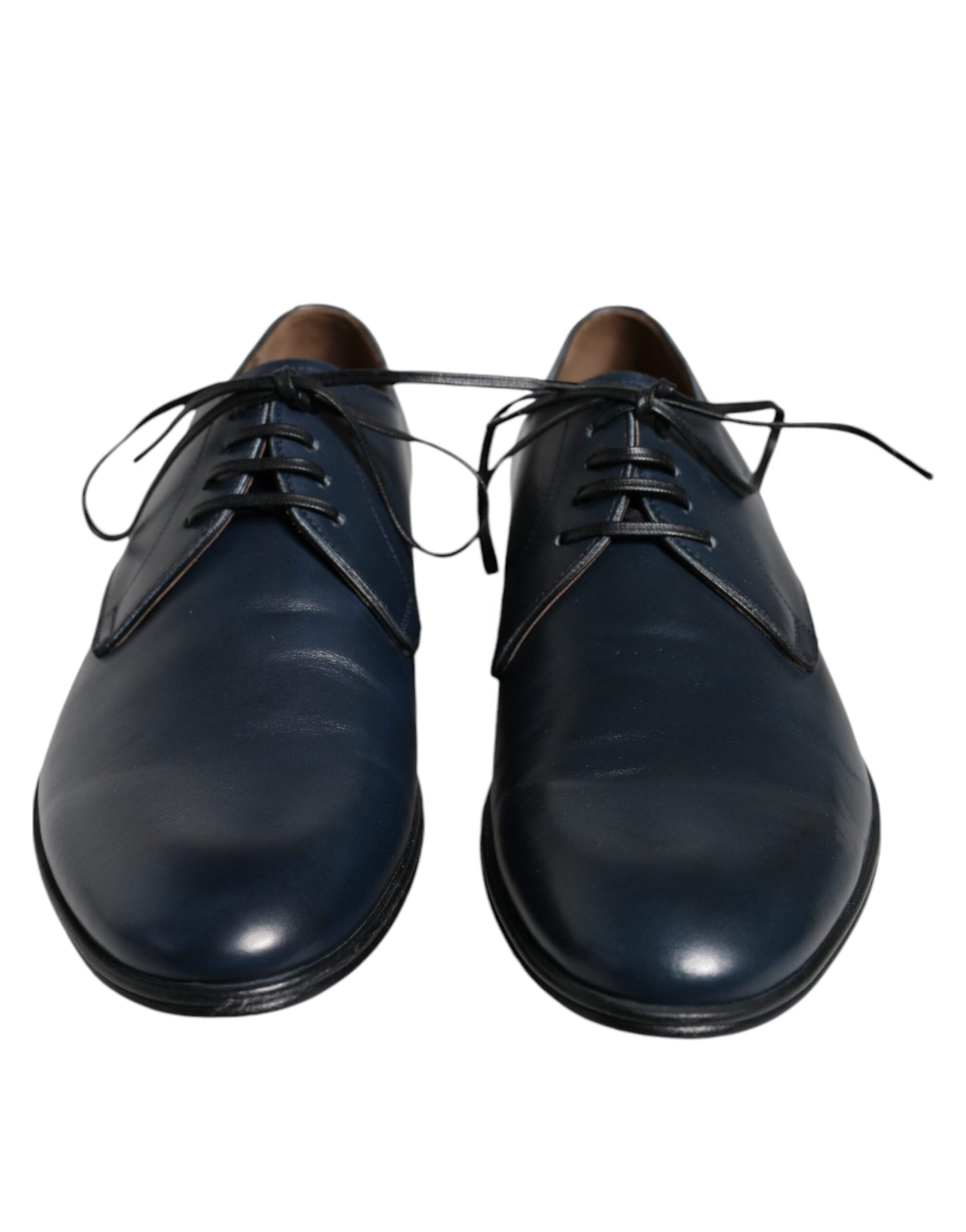 Dolce & Gabbana Navy Blue Leather Derby Dress Formal Shoes