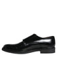 Daniele Alessandrini Black Leather Monk Strap Dress Formal Shoes