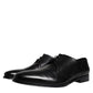 Dolce & Gabbana Black Calfskin Leather Derby Men Dress Shoes