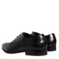 Dolce & Gabbana Black Calfskin Leather Derby Men Dress Shoes