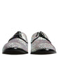 Dolce & Gabbana Silver Leather Rhinestones Derby Dress Shoes