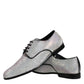 Dolce & Gabbana Silver Leather Rhinestones Derby Dress Shoes