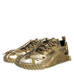 Dolce & Gabbana Gold Stretch Lace Up NS1 Sneakers Shoes