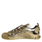 Dolce & Gabbana Gold Stretch Lace Up NS1 Sneakers Shoes