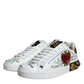 Dolce & Gabbana White Heart Studded Low Top Sneakers Shoes