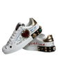 Dolce & Gabbana White Heart Studded Low Top Sneakers Shoes