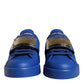 Dolce & Gabbana Blue Leather Low Top Portofino Sneakers Shoes