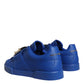 Dolce & Gabbana Blue Leather Low Top Portofino Sneakers Shoes