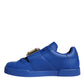 Dolce & Gabbana Blue Leather Low Top Portofino Sneakers Shoes