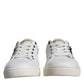 Dolce & Gabbana White Leather Heart Low Top Casual Sneakers Shoes