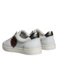 Dolce & Gabbana White Leather Heart Low Top Casual Sneakers Shoes