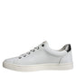 Dolce & Gabbana White Leather Heart Low Top Casual Sneakers Shoes