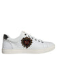 Dolce & Gabbana White Leather Heart Low Top Casual Sneakers Shoes