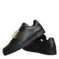 Dolce & Gabbana Black Leather Low Top Portofino Sneakers Shoes