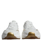 Dolce & Gabbana White Gold DAYMASTER Leather Sneakers Shoes