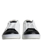 Dolce & Gabbana White Leather Logo Portofino Sneaker Shoes