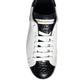 Dolce & Gabbana White Leather Logo Portofino Sneaker Shoes