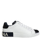 Dolce & Gabbana White Leather Logo Portofino Sneaker Shoes