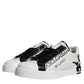 Dolce & Gabbana White Black Leather Crown Milano Sneakers Shoes