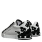 Dolce & Gabbana White Black Leather Crown Milano Sneakers Shoes