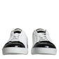 Dolce & Gabbana White Leather Logo Portofino Sneaker Shoes