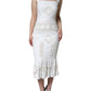 Dolce & Gabbana White Lace Viscose Bodycon Sheath Midi Dress