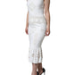 Dolce & Gabbana White Lace Viscose Bodycon Sheath Midi Dress