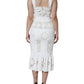 Dolce & Gabbana White Lace Viscose Bodycon Sheath Midi Dress