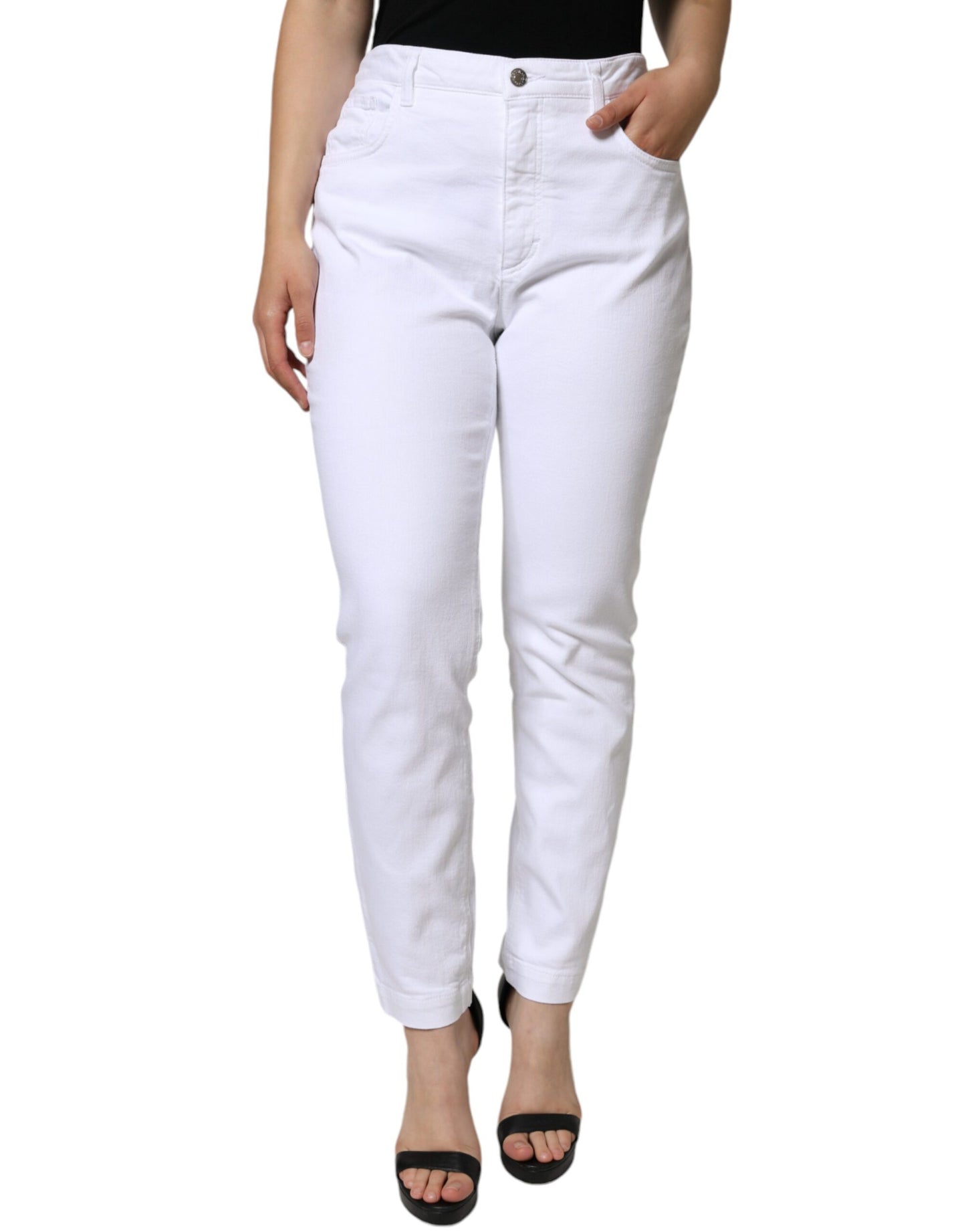 Dolce & Gabbana White Cotton Stretch AUDREY Skinny Jeans