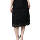 Dolce & Gabbana Black Floral Lace High Waist Pencil Cut Skirt