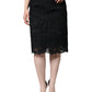 Dolce & Gabbana Black Floral Lace HighWaist Pencil Cut Skirt