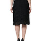 Dolce & Gabbana Black Floral Lace HighWaist Pencil Cut Skirt