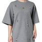 Dolce & Gabbana Gray Cotton Blend Embellished Tee T-shirt