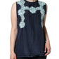 Dolce & Gabbana Blue Floral Lace Silk Sleeveless Tank Top