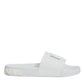 Dolce & Gabbana White Rubber Slides Sandals Beachwear Shoes