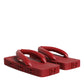 Dolce & Gabbana Red Rubber Slides Sandals Flip Flops Shoes