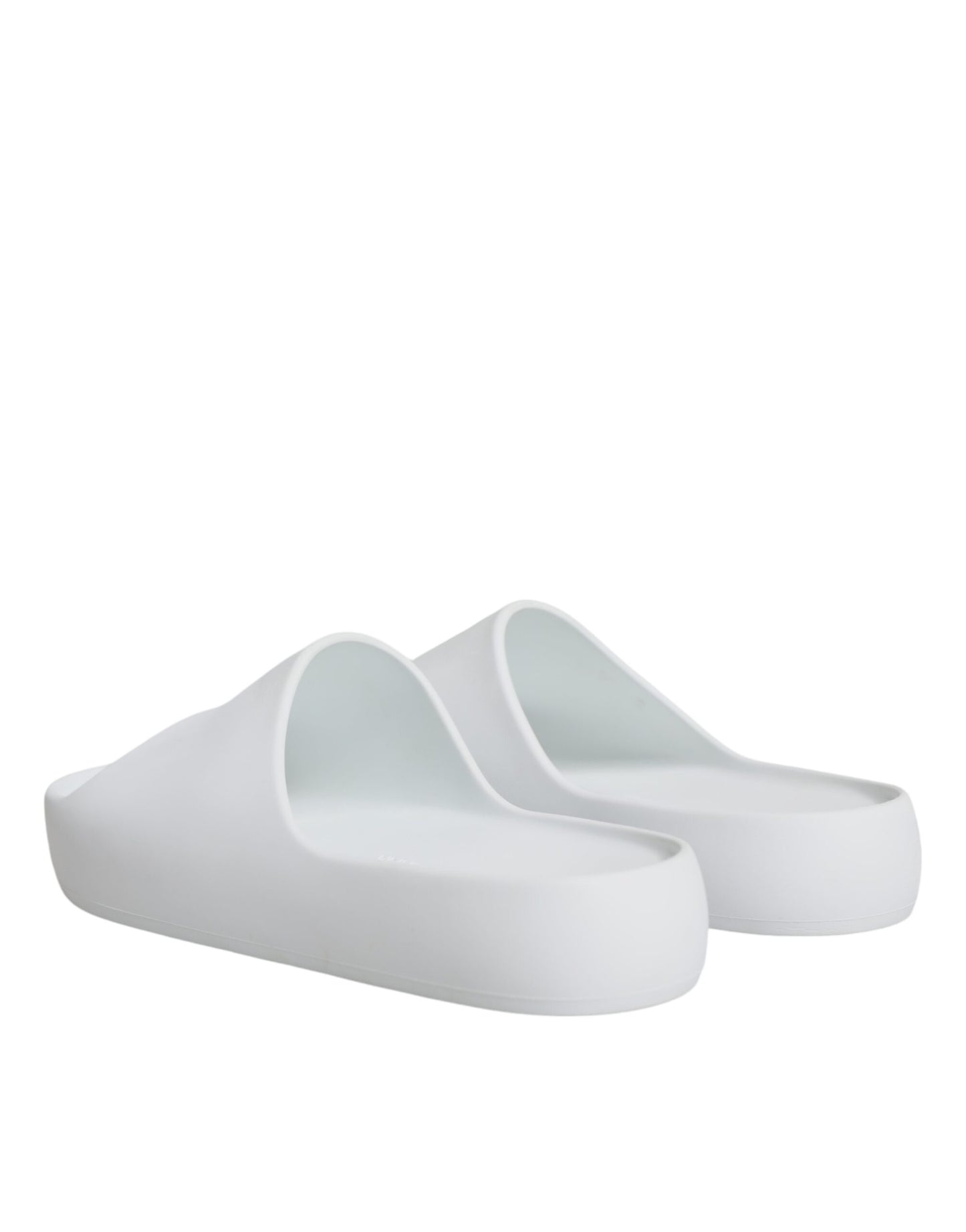 Dolce & Gabbana White Rubber Slides Sandals Beachwear Shoes