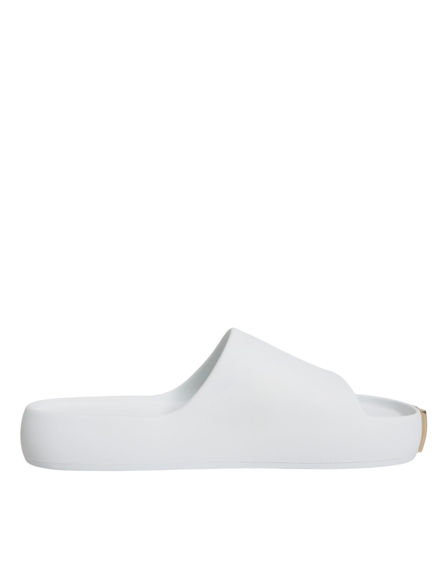 Dolce & Gabbana White Rubber Slides Sandals Beachwear Shoes