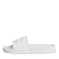 Dolce & Gabbana White Rubber Slides Sandals Beachwear Shoes