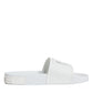 Dolce & Gabbana White Rubber Slides Sandals Beachwear Shoes