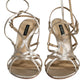 Dolce & Gabbana Beige Leather Stiletto Heels Sandals Shoes