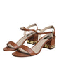 Dolce & Gabbana Brown Leather Ankle Strap Sandals Shoes