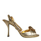 Dolce & Gabbana Gold Devotion Embellished Keira Sandals Shoes