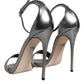 Dolce & Gabbana Silver KEIRA Heels Ankle Strap Sandals Shoes