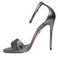 Dolce & Gabbana Silver KEIRA Heels Ankle Strap Sandals Shoes