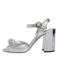 Dolce & Gabbana Silver Mirror Heels KEIRA Sandals Shoes