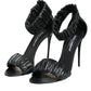 Dolce & Gabbana Black High Heels Ankle Strap Sandals Shoes